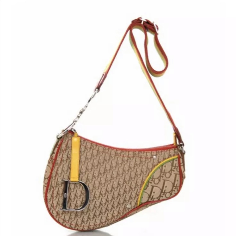 Christian Dior Monogram Rasta Saddle Bag Vintage